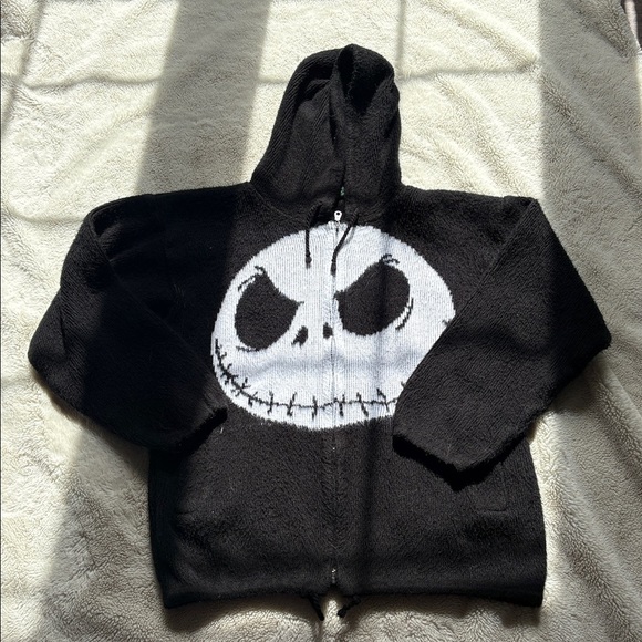 Jack Skellington Alpaca Wool Hoodie – Size S | Handmade | Spooky Cozy | Rare - Picture 1 of 6